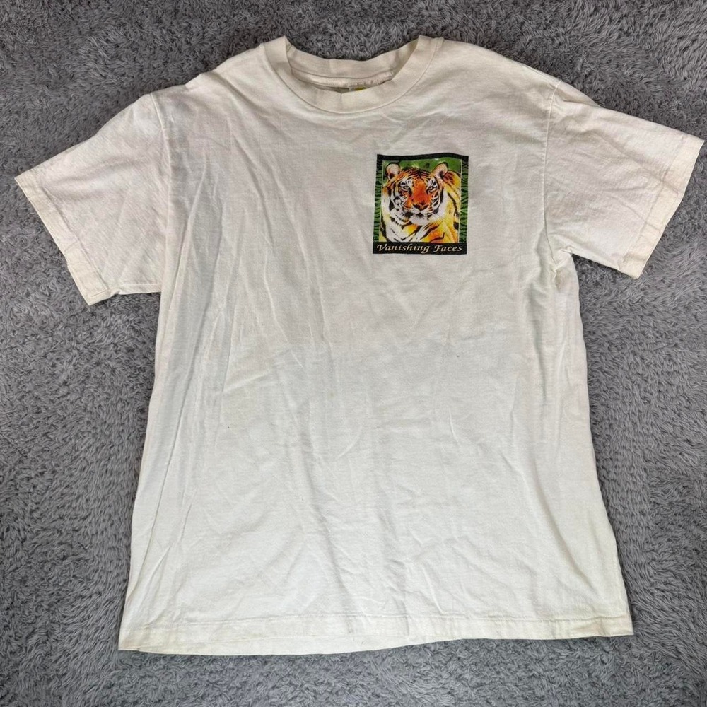 90s Bengal Tiger Vanishing Faces white cotton tee